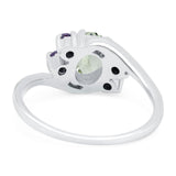 Art Deco Oval Natural Stone Swirl Ring