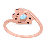 Art Deco Oval Natural Stone Swirl Ring