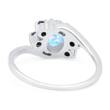 Art Deco Oval Natural Stone Swirl Ring