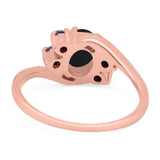 Art Deco Oval Natural Stone Swirl Ring