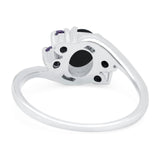 Art Deco Oval Natural Stone Swirl Ring