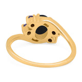 Art Deco Oval Natural Stone Swirl Ring