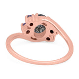 Art Deco Oval Natural Stone Swirl Ring