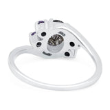 Art Deco Oval Natural Stone Swirl Ring