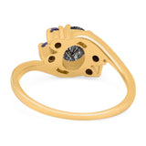 Art Deco Oval Natural Stone Swirl Ring