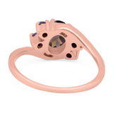 Art Deco Oval Natural Stone Swirl Ring