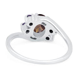 Art Deco Oval Natural Stone Swirl Ring