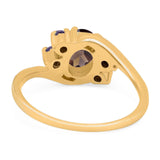 Art Deco Oval Natural Stone Swirl Ring