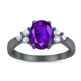 Vintage Style Oval Natural Stone Ring 