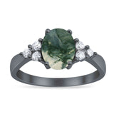 Vintage Style Oval Natural Stone Ring 