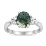 Vintage Style Oval Natural Stone Ring 
