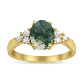Vintage Style Oval Natural Stone Ring 