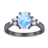 Vintage Style Oval Natural Stone Ring 