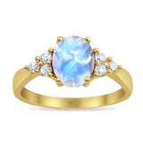Vintage Style Oval Natural Stone Ring 
