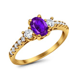 Three Stone Oval Natural Stone Trellis Ring