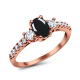 Three Stone Oval Natural Stone Trellis Ring