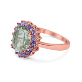 Art Deco Oval Natural Stone Ring