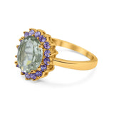 Art Deco Oval Natural Stone Ring