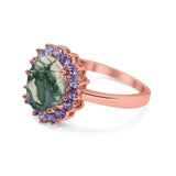 Art Deco Oval Natural Stone Ring