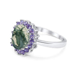 Art Deco Oval Natural Stone Ring