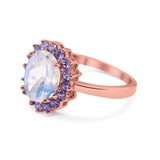 Art Deco Oval Natural Stone Ring
