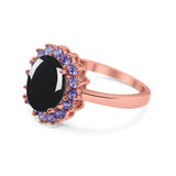 Art Deco Oval Natural Stone Ring