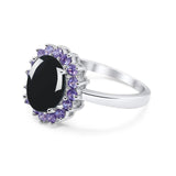 Art Deco Oval Natural Stone Ring