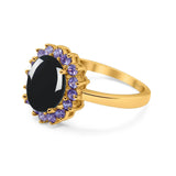 Art Deco Oval Natural Stone Ring