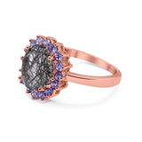 Art Deco Oval Natural Stone Ring
