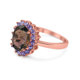 Art Deco Oval Natural Stone Ring