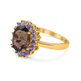 Art Deco Oval Natural Stone Ring