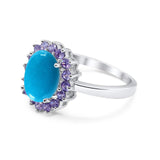 Art Deco Oval Natural Stone Ring