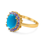 Art Deco Oval Natural Stone Ring