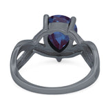 Pear Teardrop Natural Stone Infinity Ring