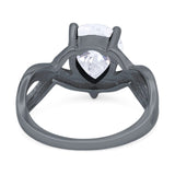 Pear Teardrop Natural Stone Infinity Ring