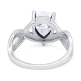 Pear Teardrop Natural Stone Infinity Ring