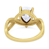 Pear Teardrop Natural Stone Infinity Ring