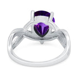 Pear Teardrop Natural Stone Infinity Ring