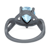 Pear Teardrop Natural Stone Infinity Ring