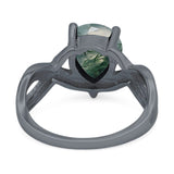 Pear Teardrop Natural Stone Infinity Ring