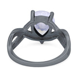 Pear Teardrop Natural Stone Infinity Ring