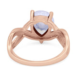 Pear Teardrop Natural Stone Infinity Ring