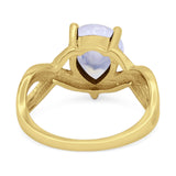 Pear Teardrop Natural Stone Infinity Ring