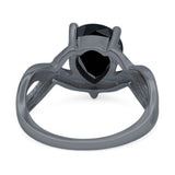 Pear Teardrop Natural Stone Infinity Ring