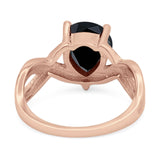 Pear Teardrop Natural Stone Infinity Ring