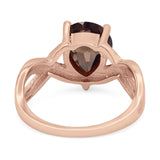Pear Teardrop Natural Stone Infinity Ring