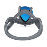 Pear Teardrop Natural Stone Infinity Ring