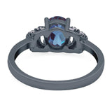 Art Deco Oval Natural Stone Wedding Ring