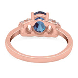 Art Deco Oval Natural Stone Wedding Ring