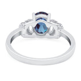 Art Deco Oval Natural Stone Wedding Ring